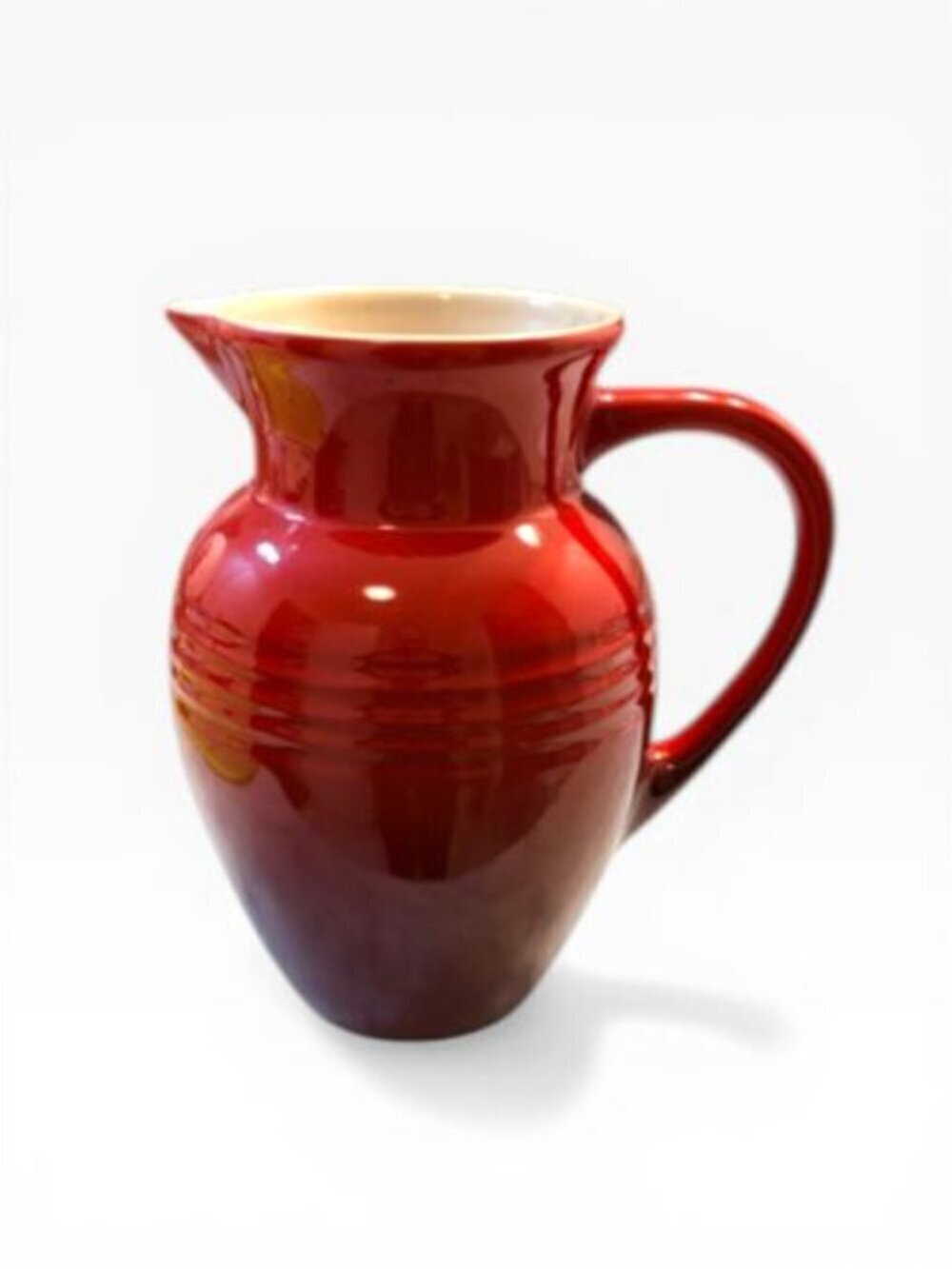 Le Creuset Red Stoneware Pitcher 9” French Jug Vase